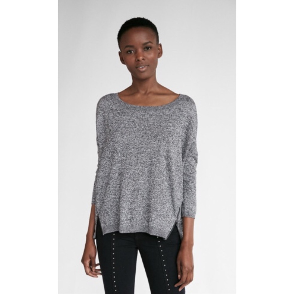 EXPRESS SIDE ZIP HI-LO SWEATER